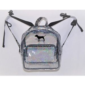 Victoria's Secret PINK clear sparkly mini backpack